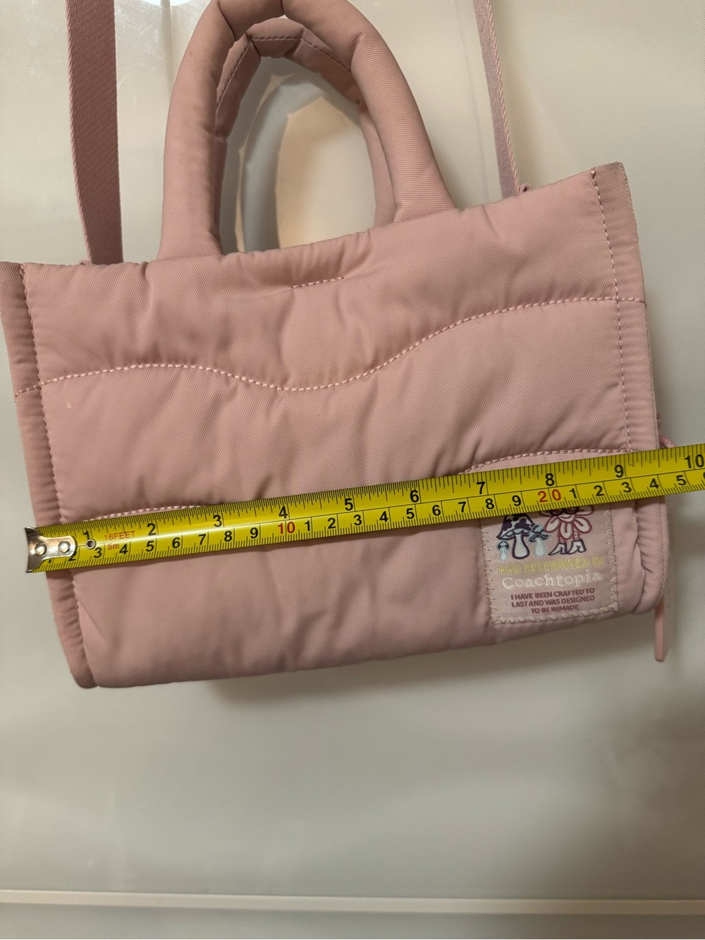 Coach coachtopia mini loop pink puffer puffy tote bag purse crossbody eco recycl - Picture 14 of 16